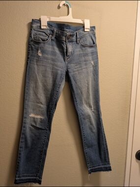 LOFT Light Blue Distressed Cropped Jeans